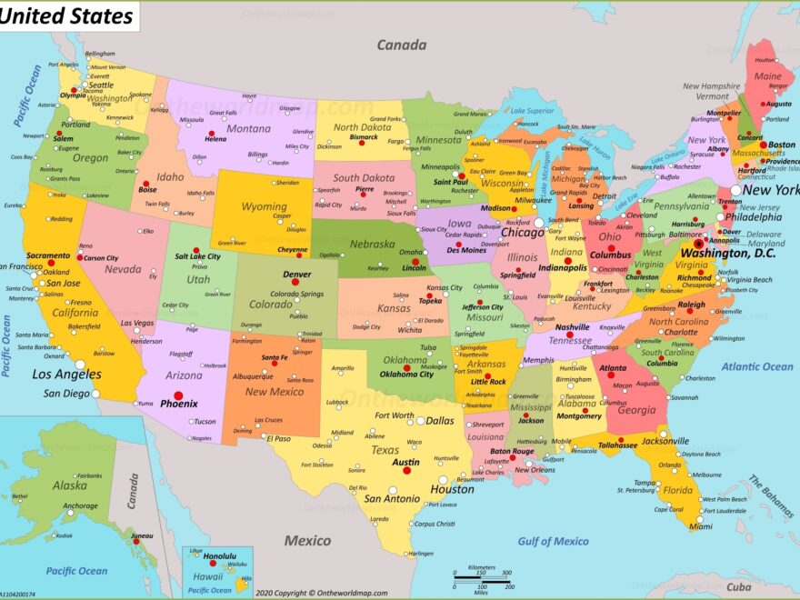 USA Map Maps Of The United States Of America