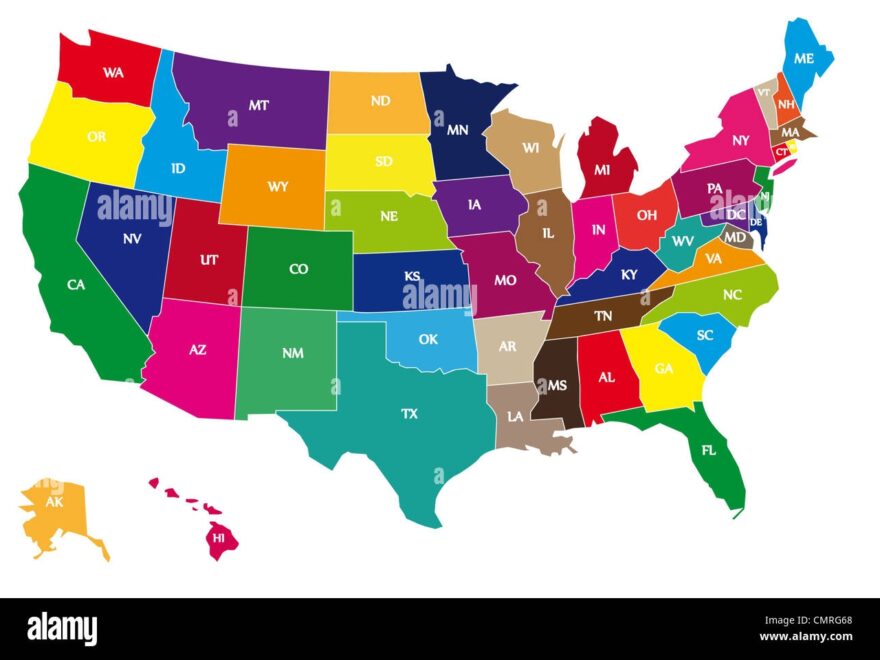 Usa Map States Hi res Stock Photography And Images Alamy