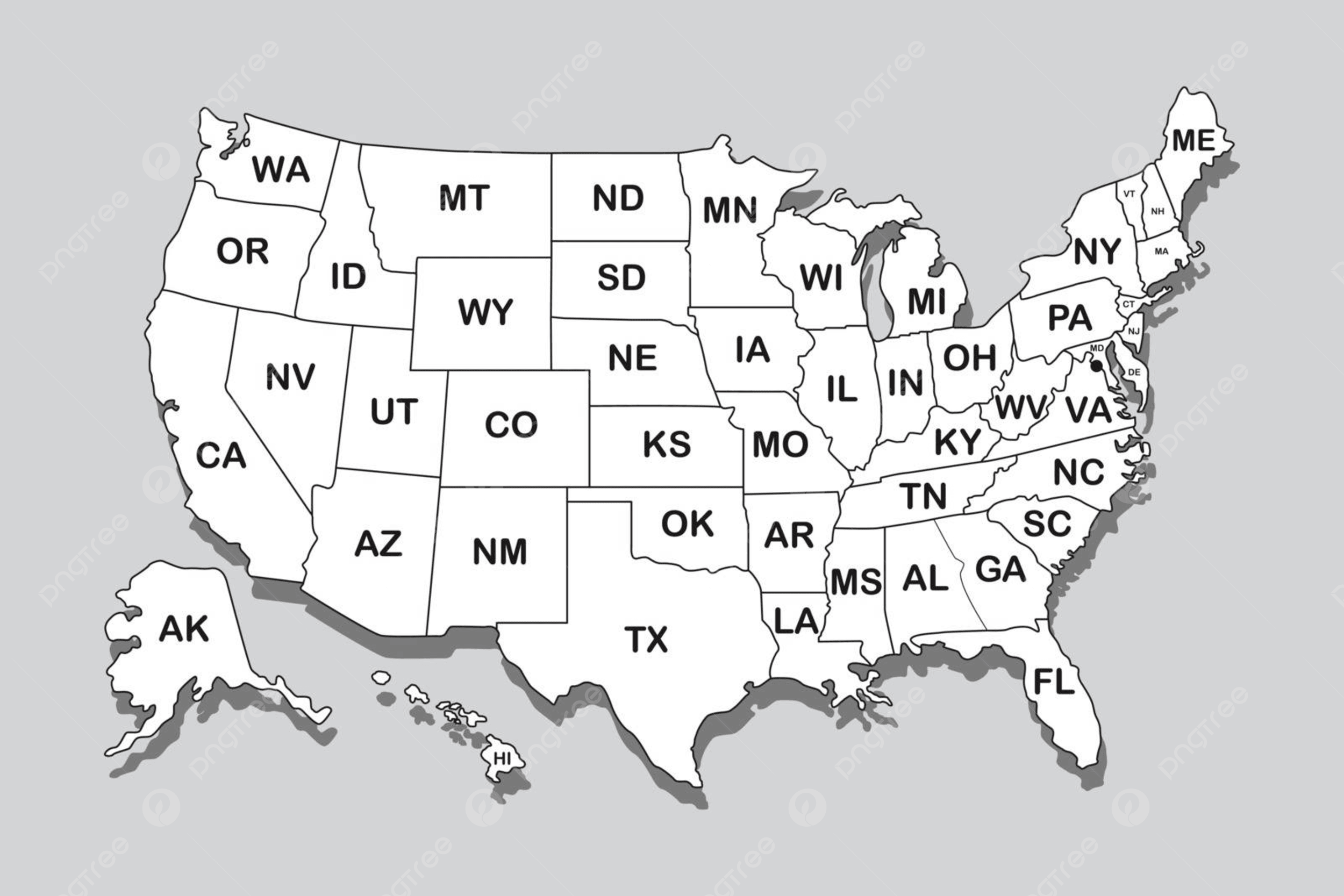Printable Map Usa State Names Printable Map Usa State Names