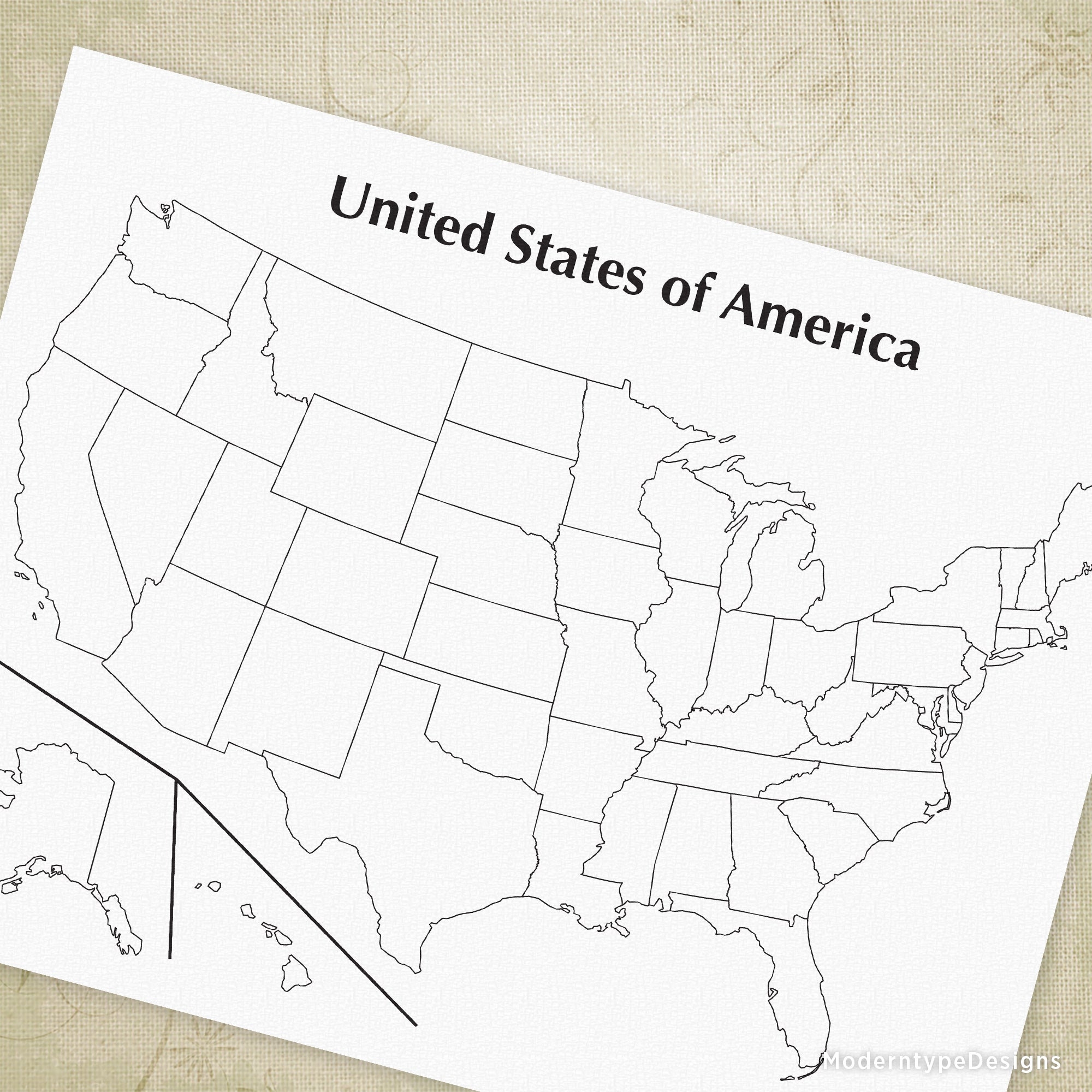 Printable Blank Usa Map Worksheet