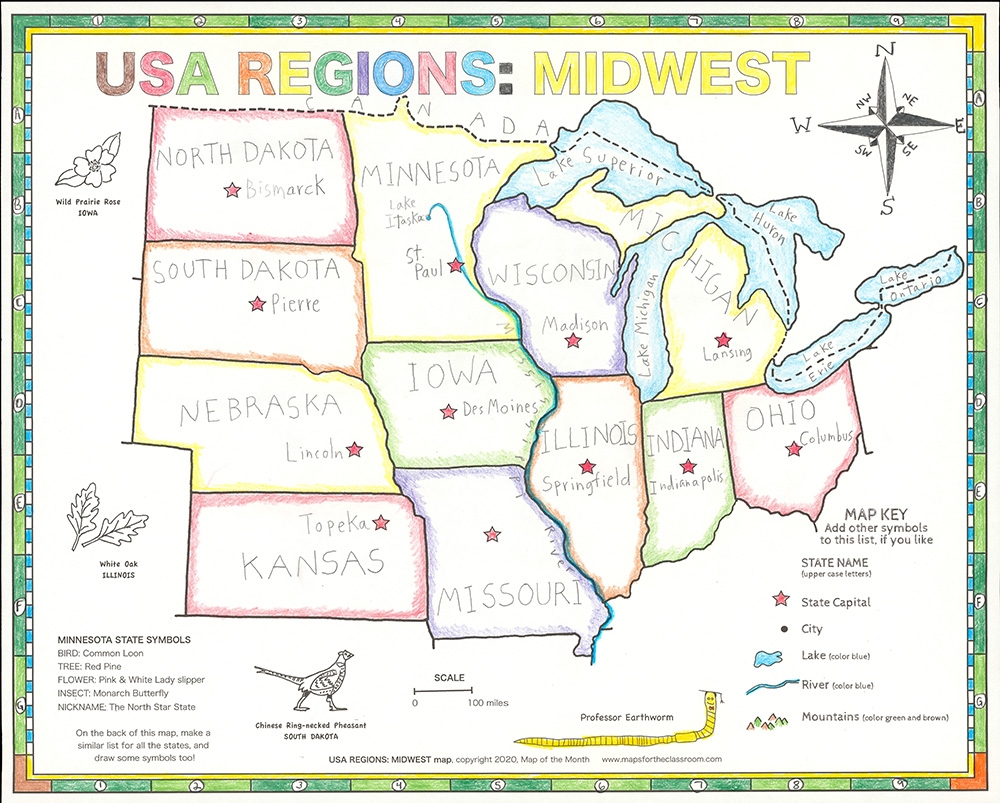 Map Of Midwest Usa Printable