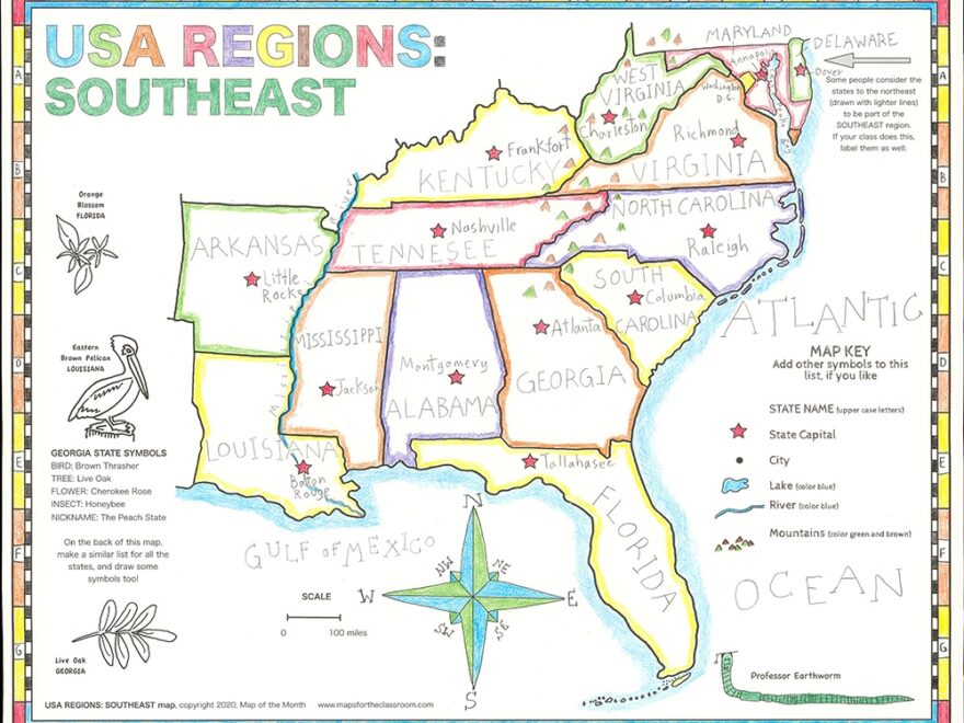 USA Regions Southeast Worksheets Library