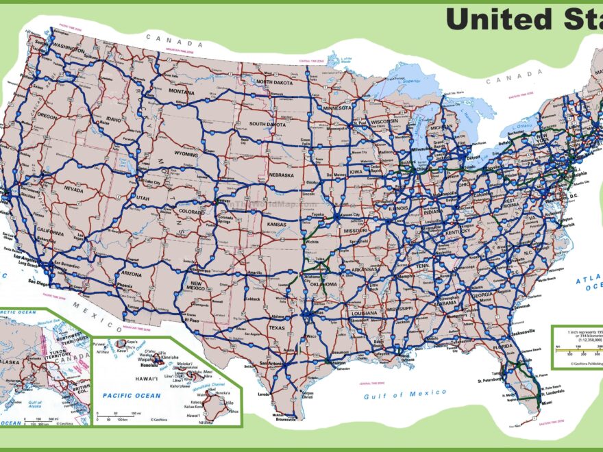 USA Road Map Ontheworldmap