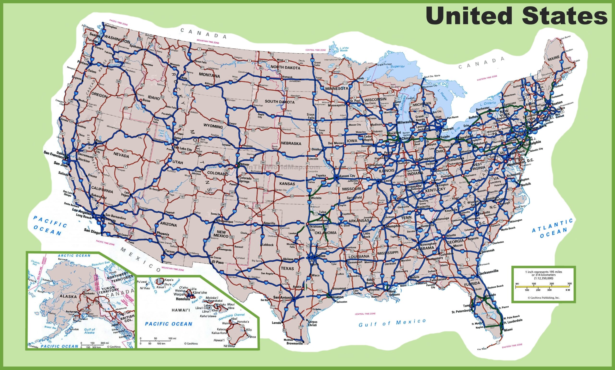 USA Road Map Ontheworldmap USA Road Map Ontheworldmap
