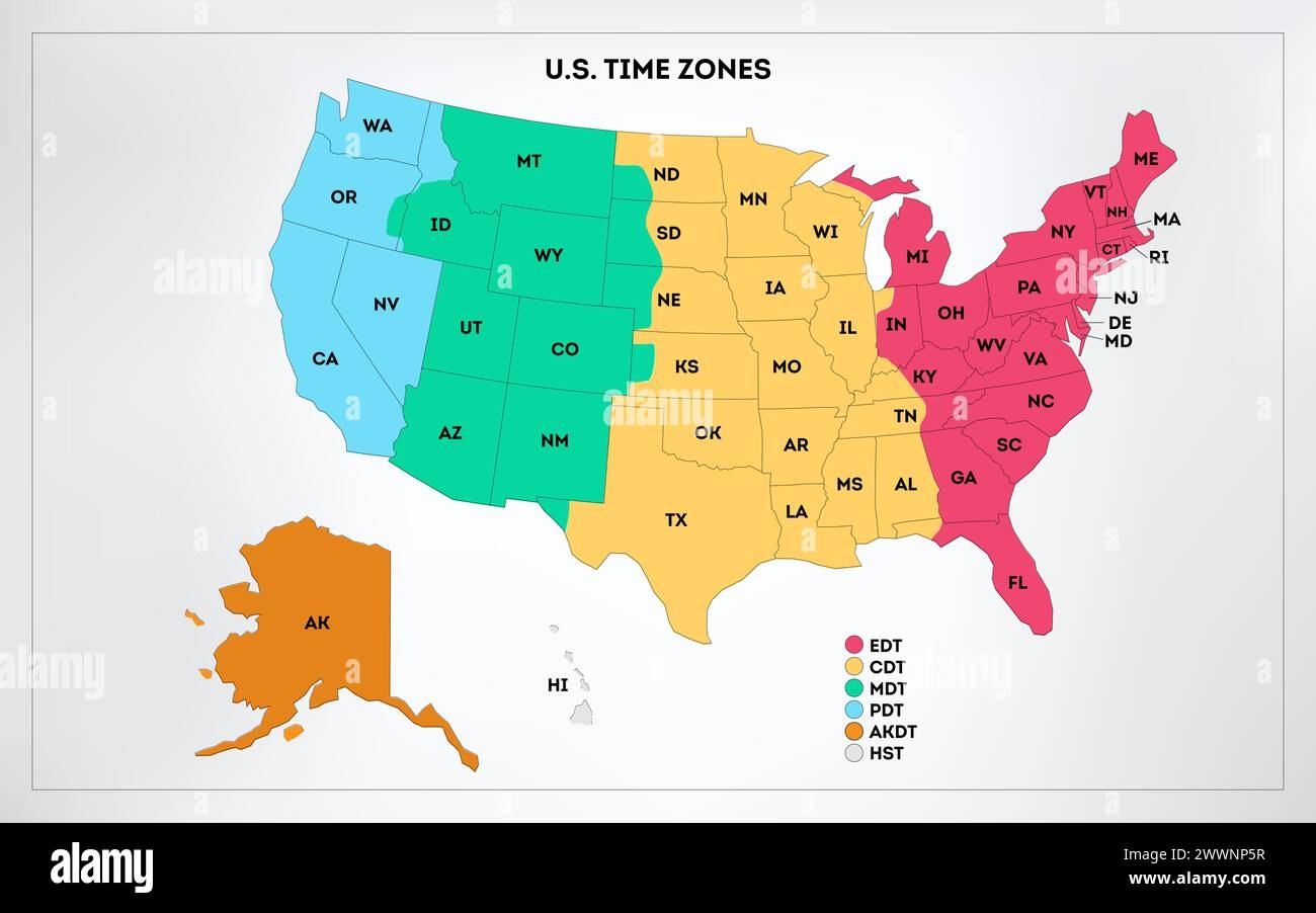 USA Time Zones Infographic Map Colorful United States Of America Geography Time Zones Stock Vector Illustration Stock Vector Image Art Alamy USA Time Zones Infographic Map Colorful United States Of America Geography Time Zones Stock Vector Illustration Stock Vector Image Art Alamy