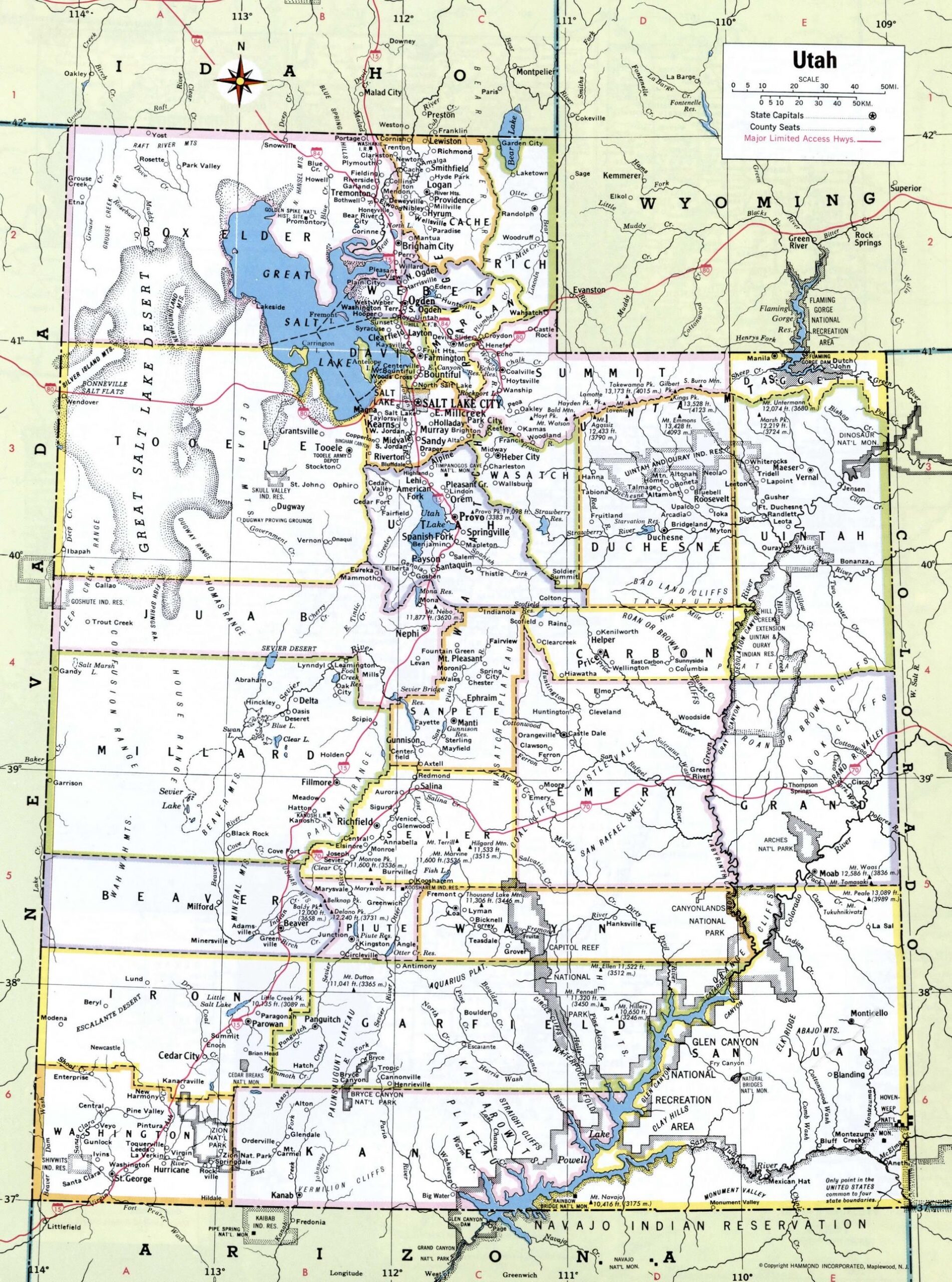 Utah Road Map Printable