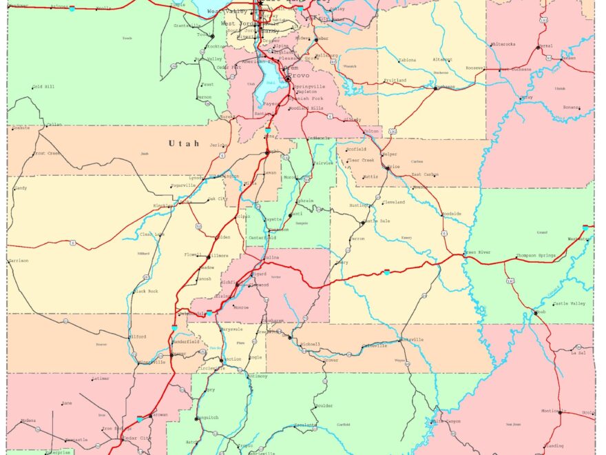 Utah Printable Map