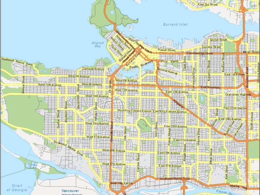 Vancouver Map Canada GIS Geography