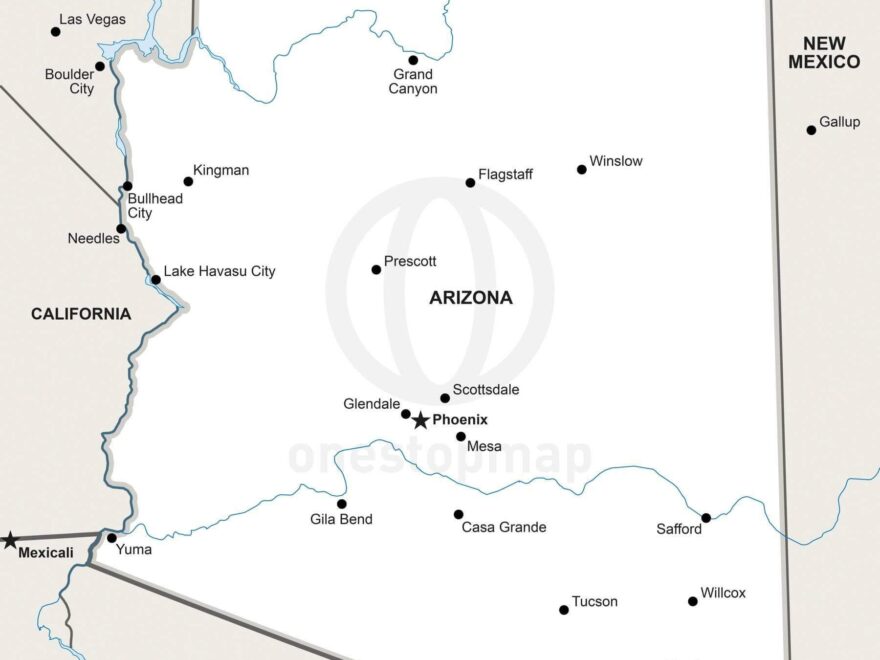 Vector Map Of Arizona Political One Stop Map