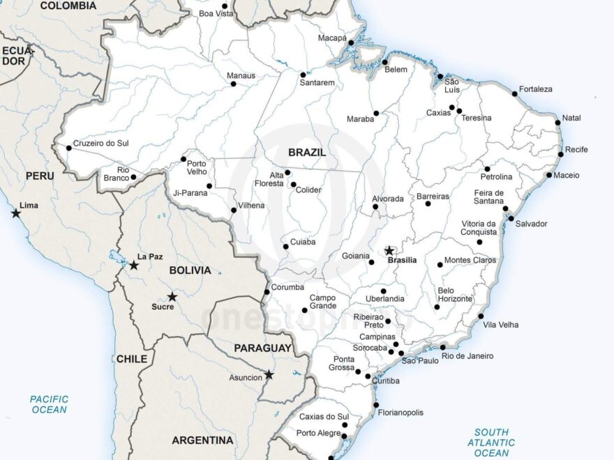 Vector Map Of Brazil Political One Stop Map