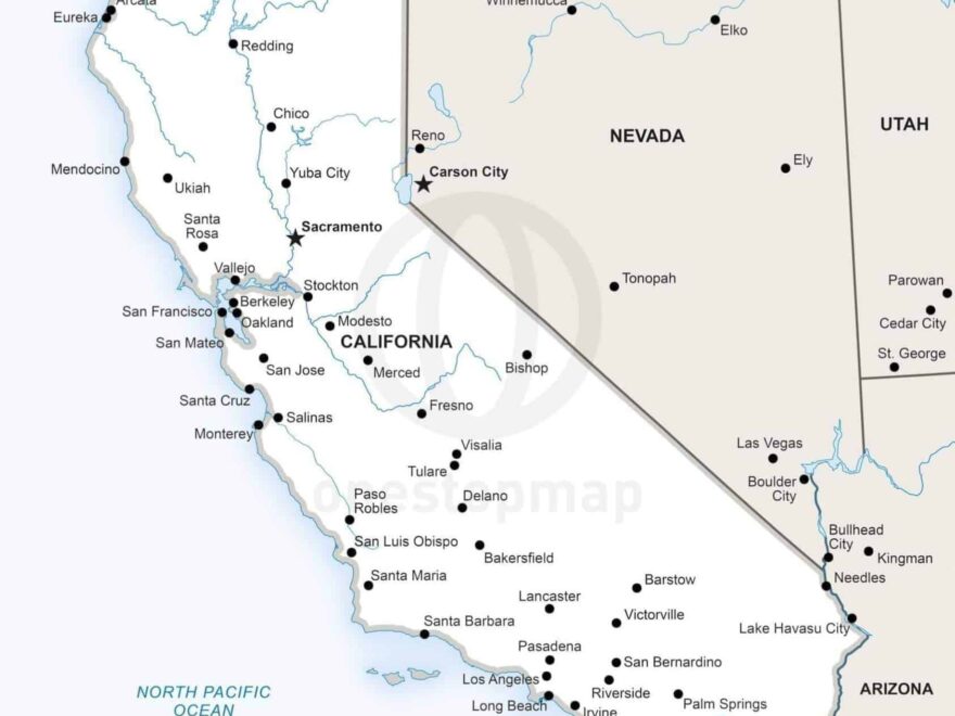 Vector Map Of California Political One Stop Map
