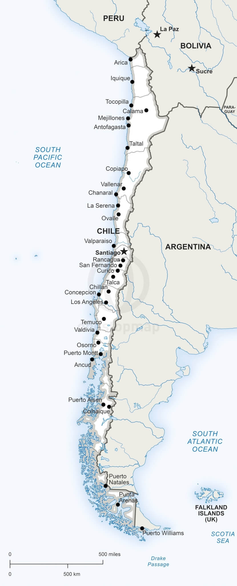  Vector Map Of Chile Political One Stop Map