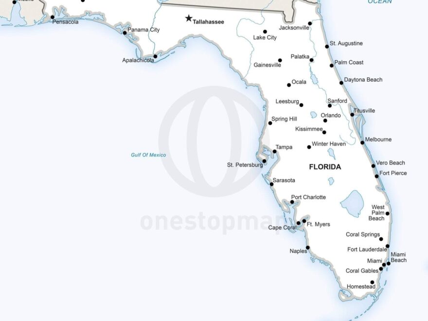 Vector Map Of Florida Political One Stop Map