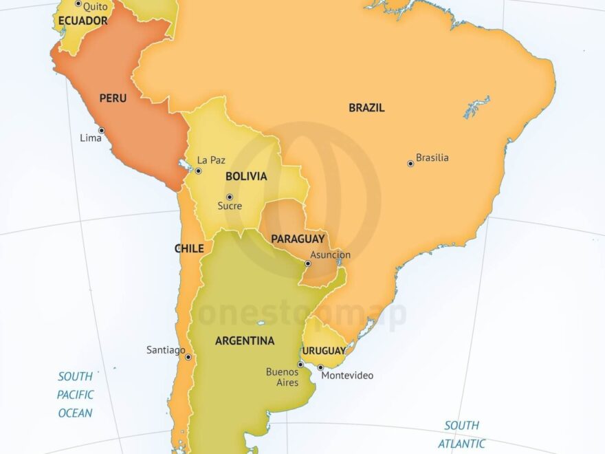 Vector Map Of South America Political One Stop Map