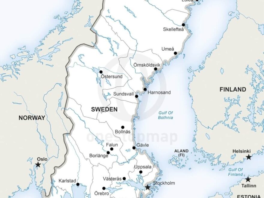Vector Map Of Sweden Political One Stop Map