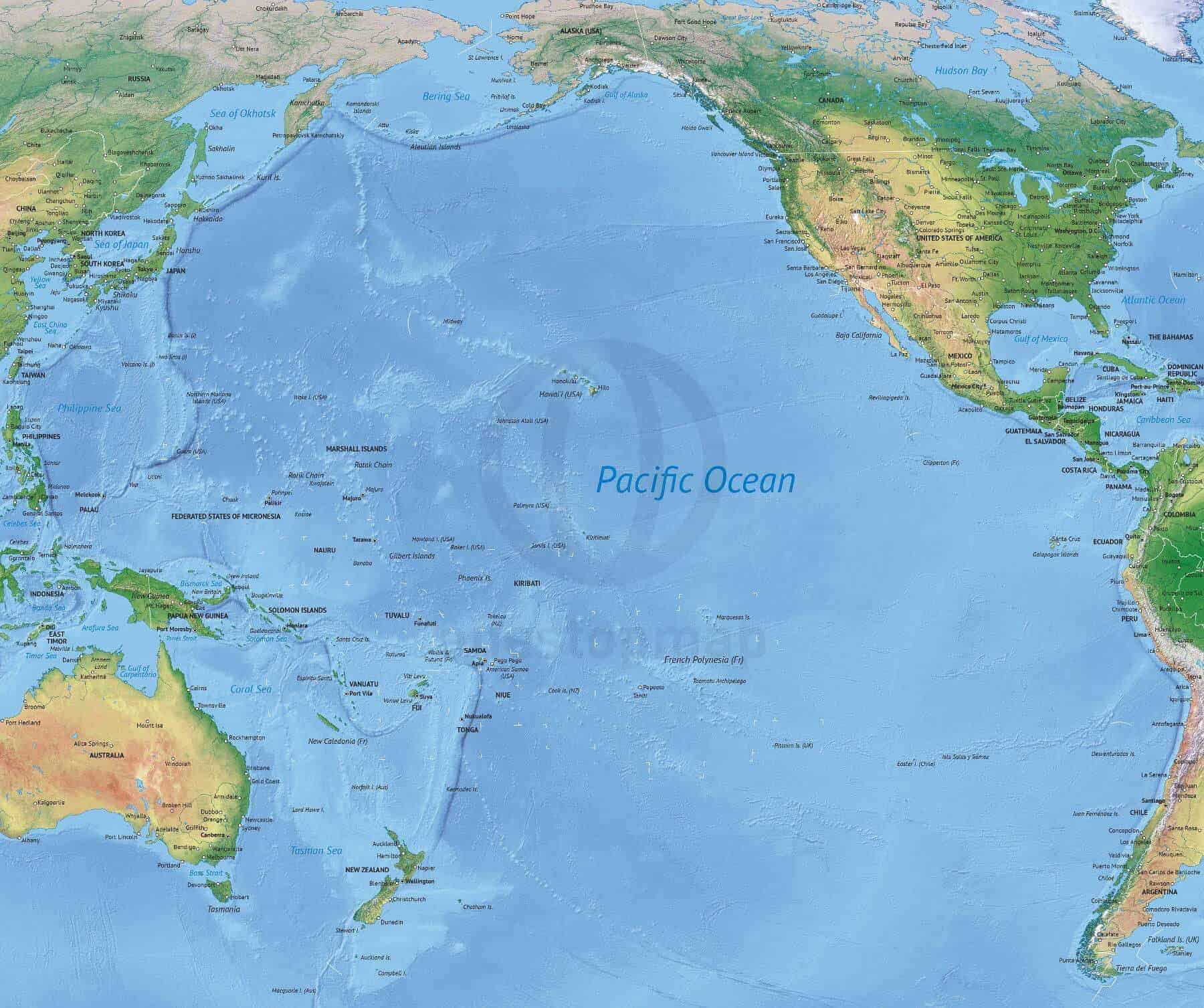 Pacific Ocean Map Printable