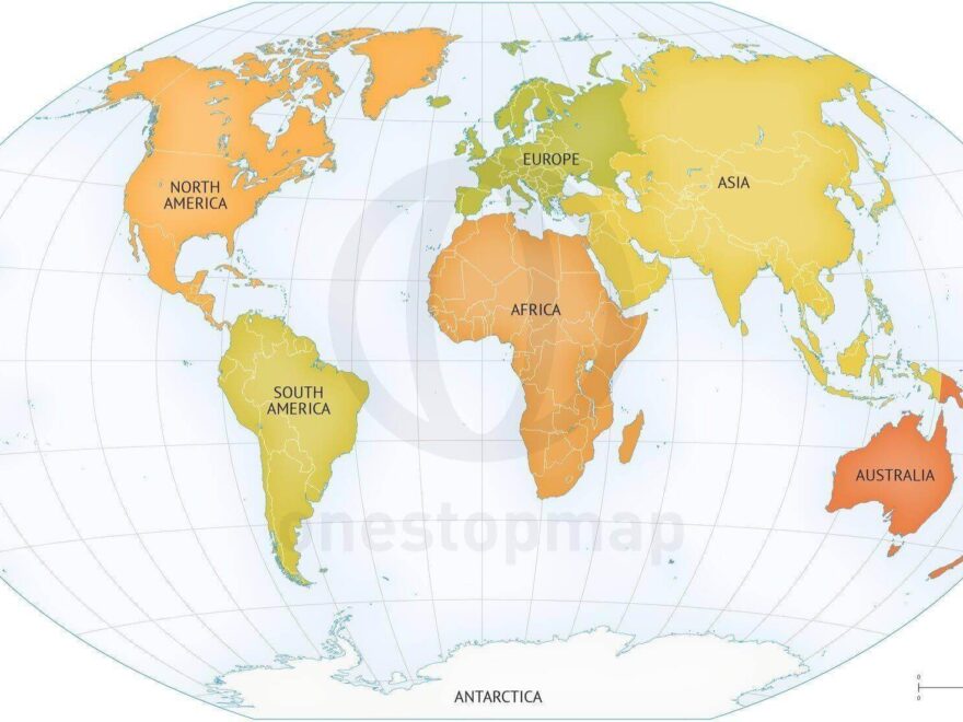 Vector Map Of World Continents Political One Stop Map