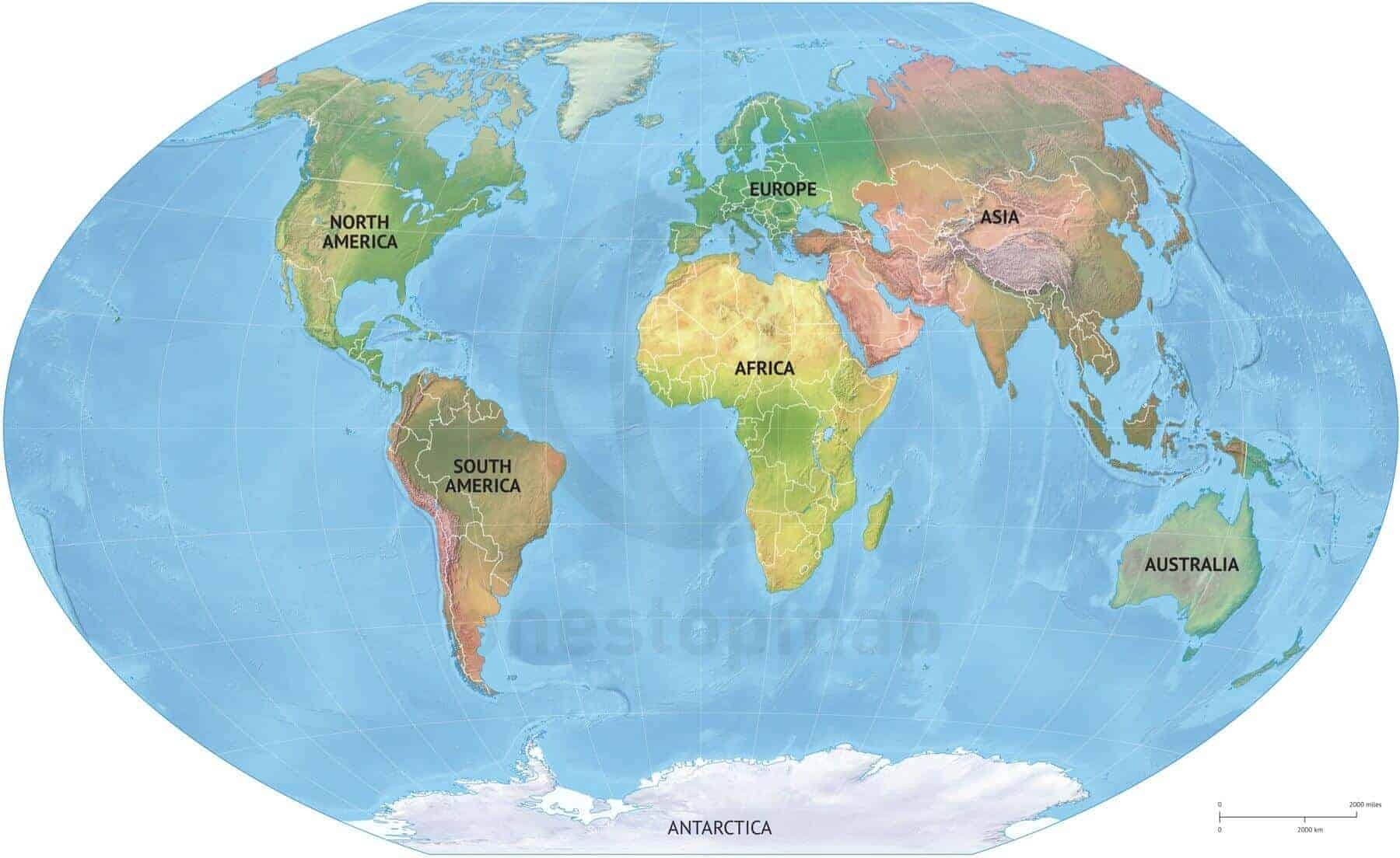Printable Map Of Continents