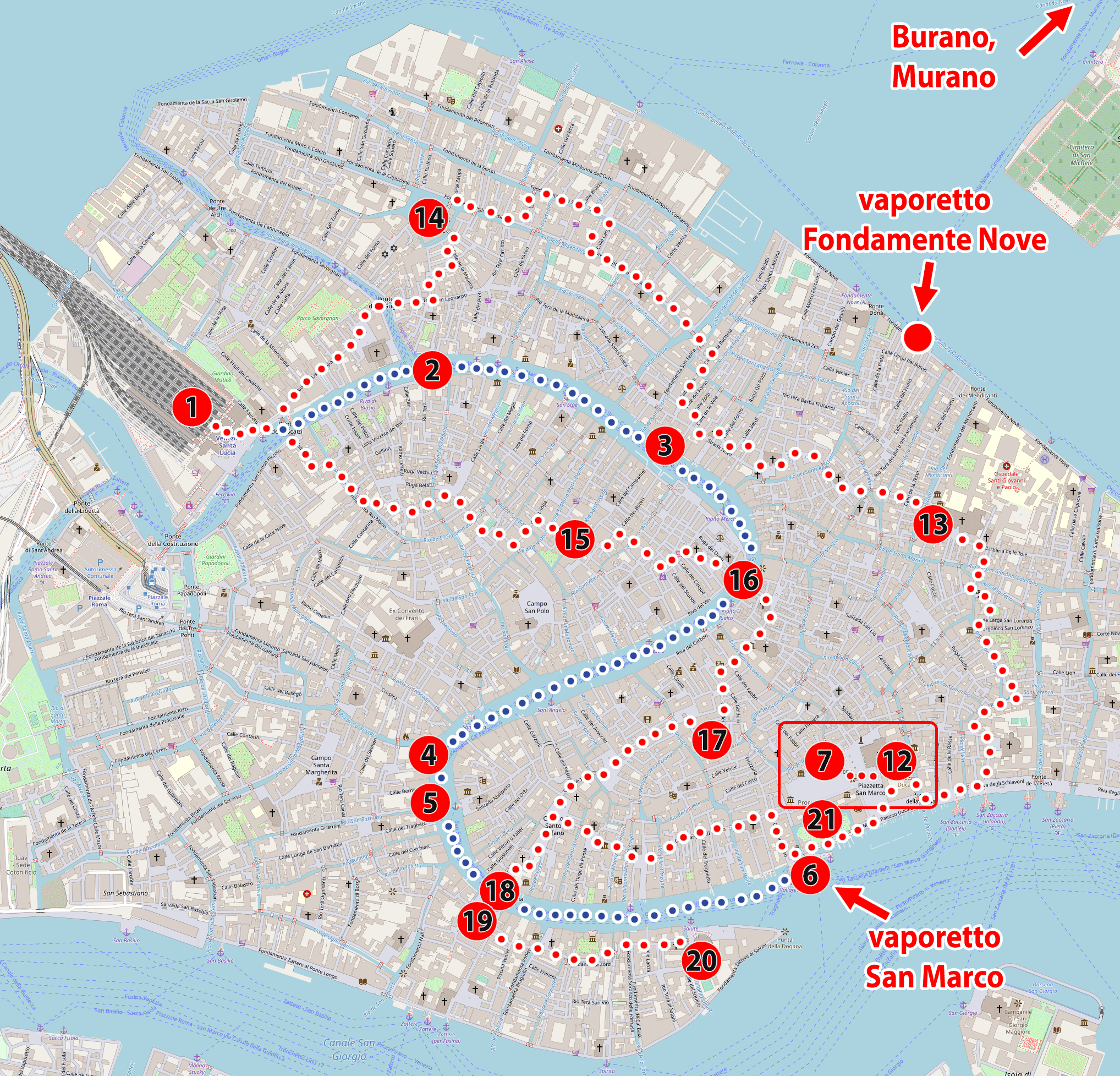 Printable Walking Map Of Venice