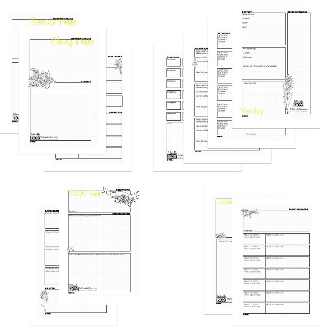 Printable Digital Verse Mapping Journal
