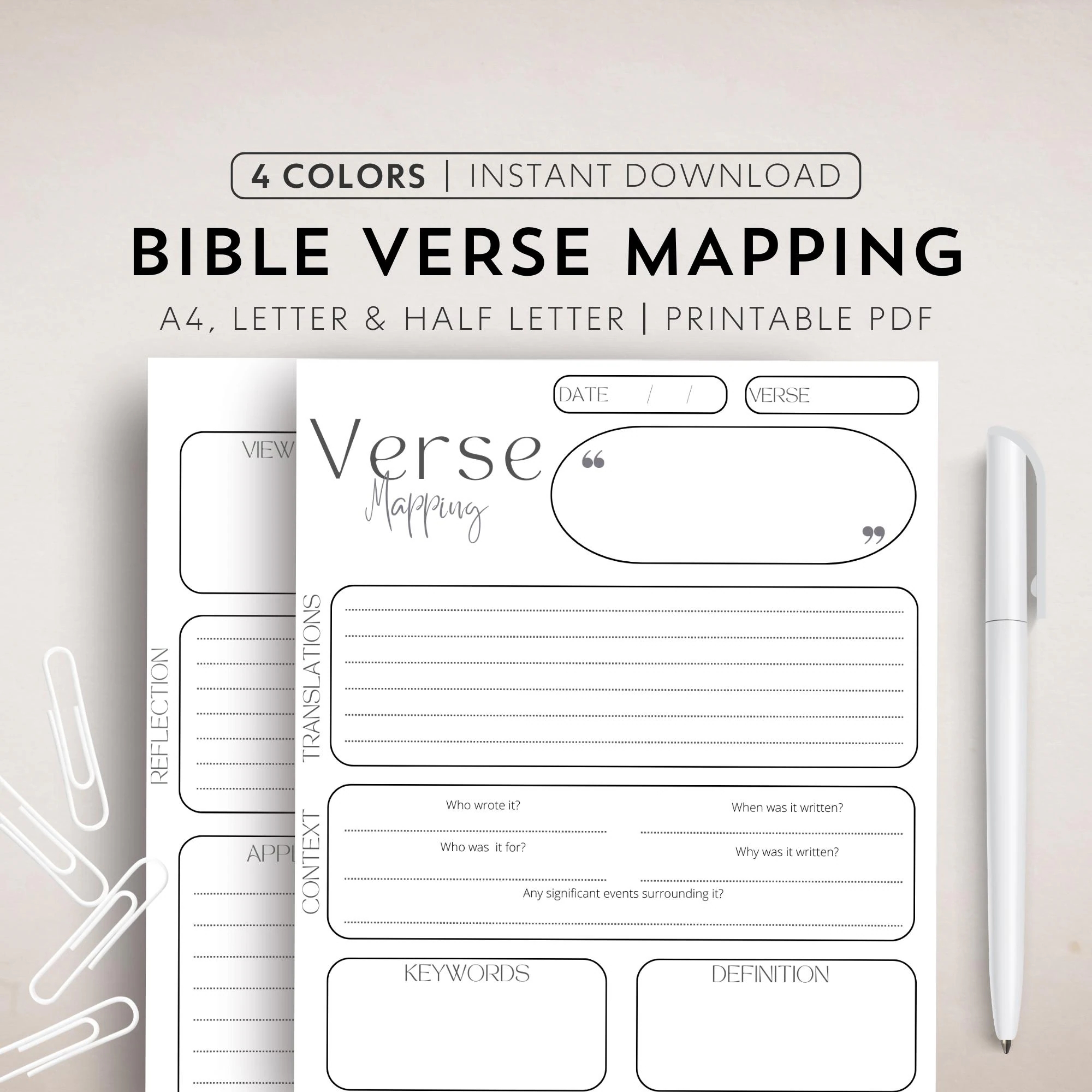 Verse Mapping Template Bible Verse Mapping Printable Bible Study Digital Verse Map Journal Scripture Mapping Study Guide Bible Note Tools Etsy