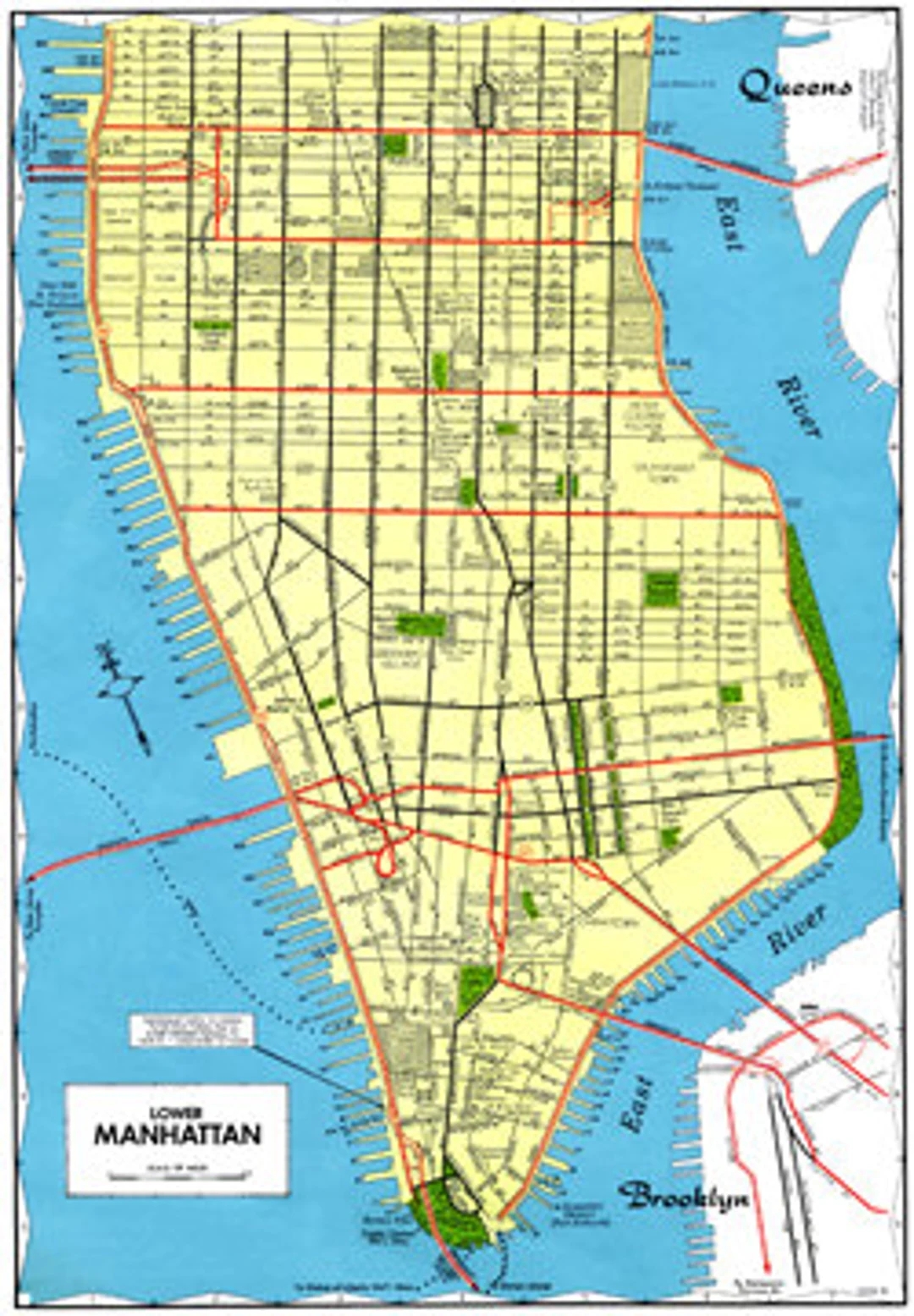 Vintage 1960s Lower Manhattan Map Art New York City Illustration digital Image Etsy