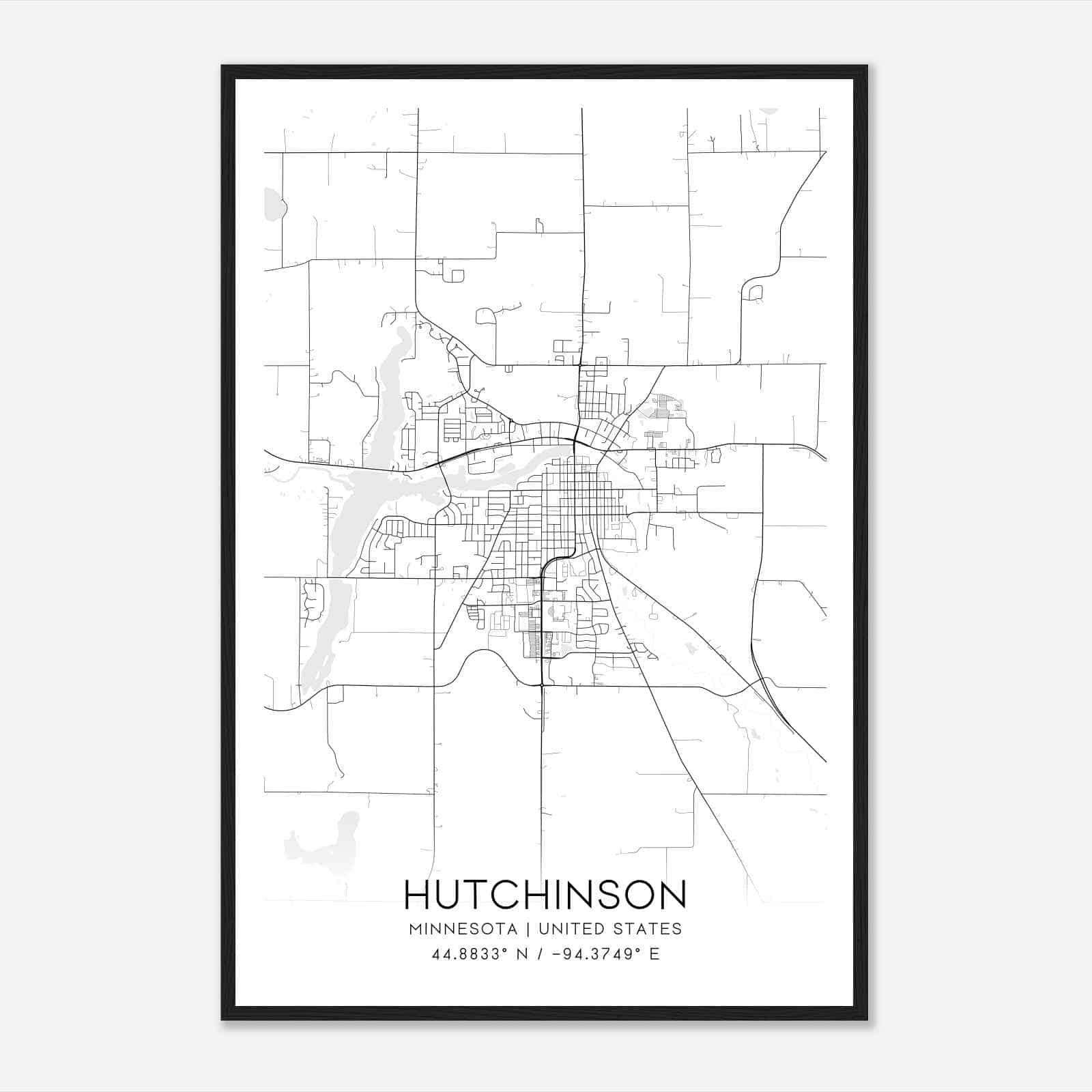 Vintage Hutchinson Minnesota Map Poster Modern Home Decor Wall Art Print Custom Maps Posters Vintage Hutchinson Minnesota Map Poster Modern Home Decor Wall Art Print Custom Maps Posters