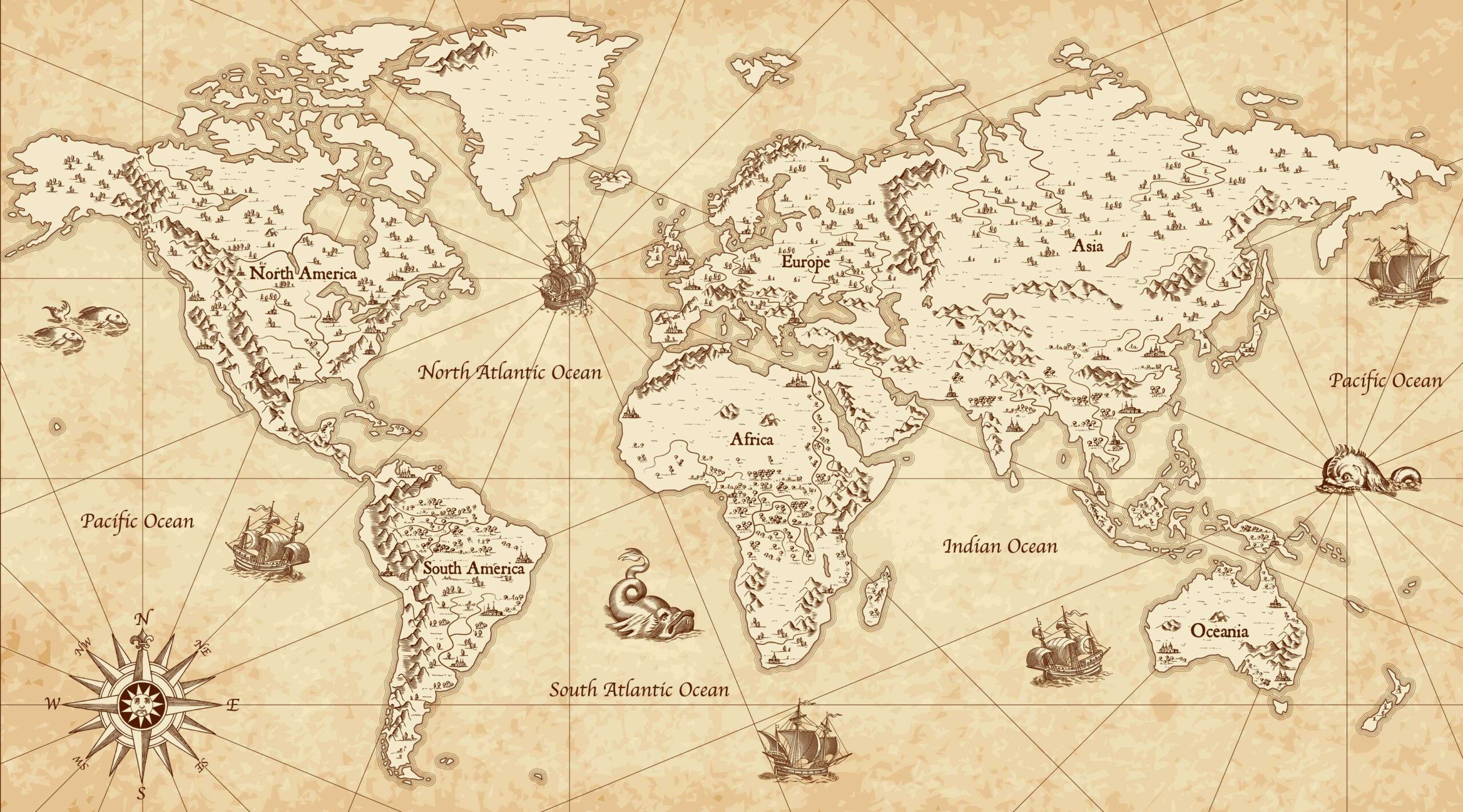Vintage World Map Printable