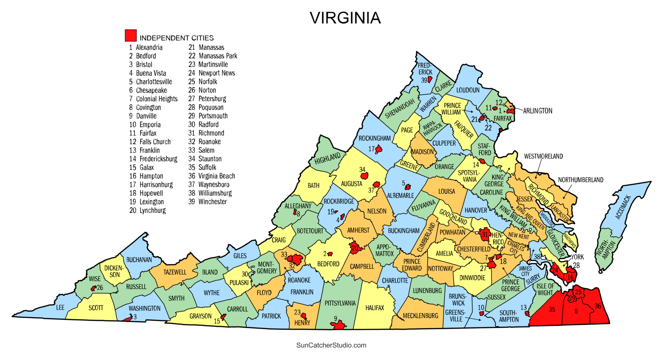 Virginia County Map Printable State Map With County Lines Free Printables Monograms Design Tools Patterns DIY Projects