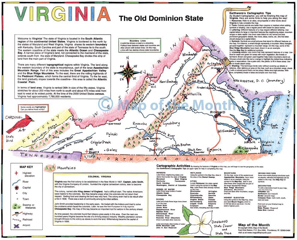 Virginia Map Maps For The Classroom Virginia Map Maps For The Classroom