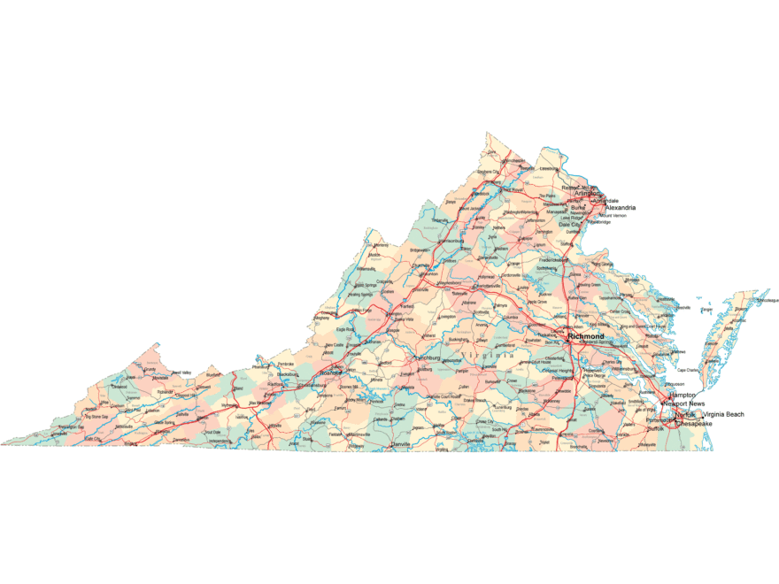 Virginia Road Map VA Road Map Virginia Highway Map