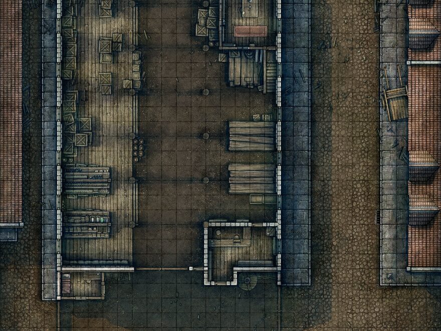 Warehouse Battle Map 30x30 R battlemaps