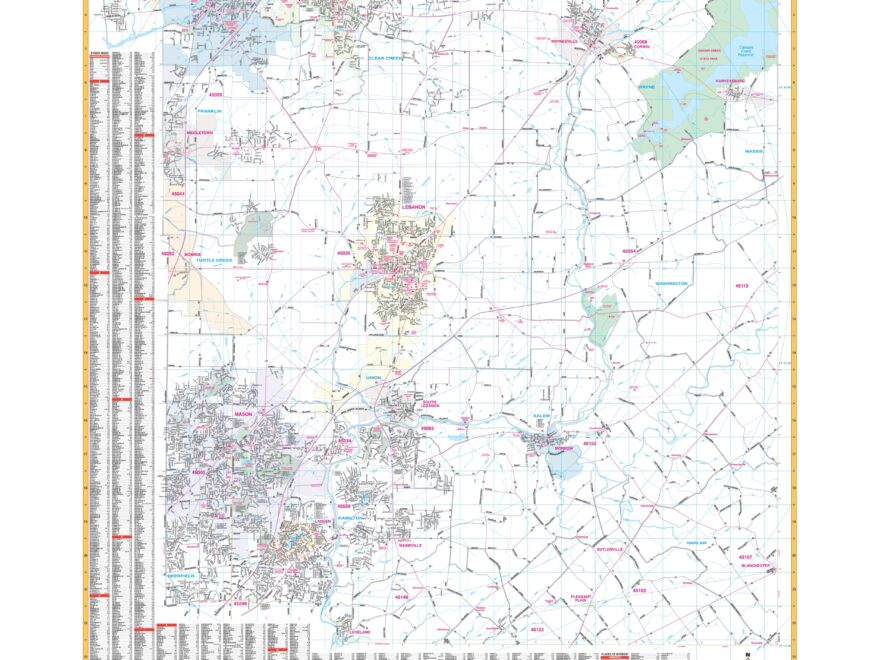 Warren OH Wall Map By Kappa The Map Shop