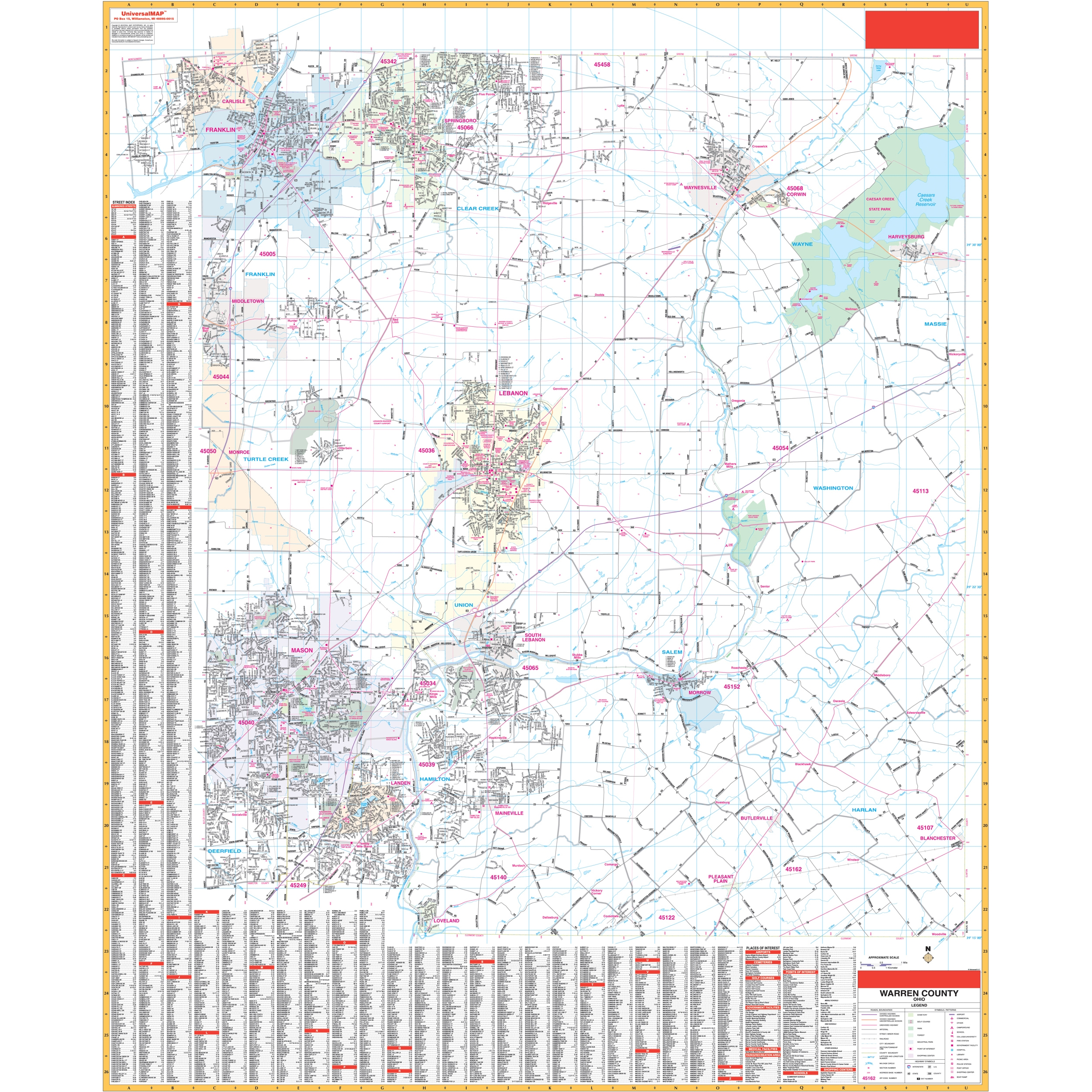 Warren OH Wall Map By Kappa The Map Shop Warren OH Wall Map By Kappa The Map Shop