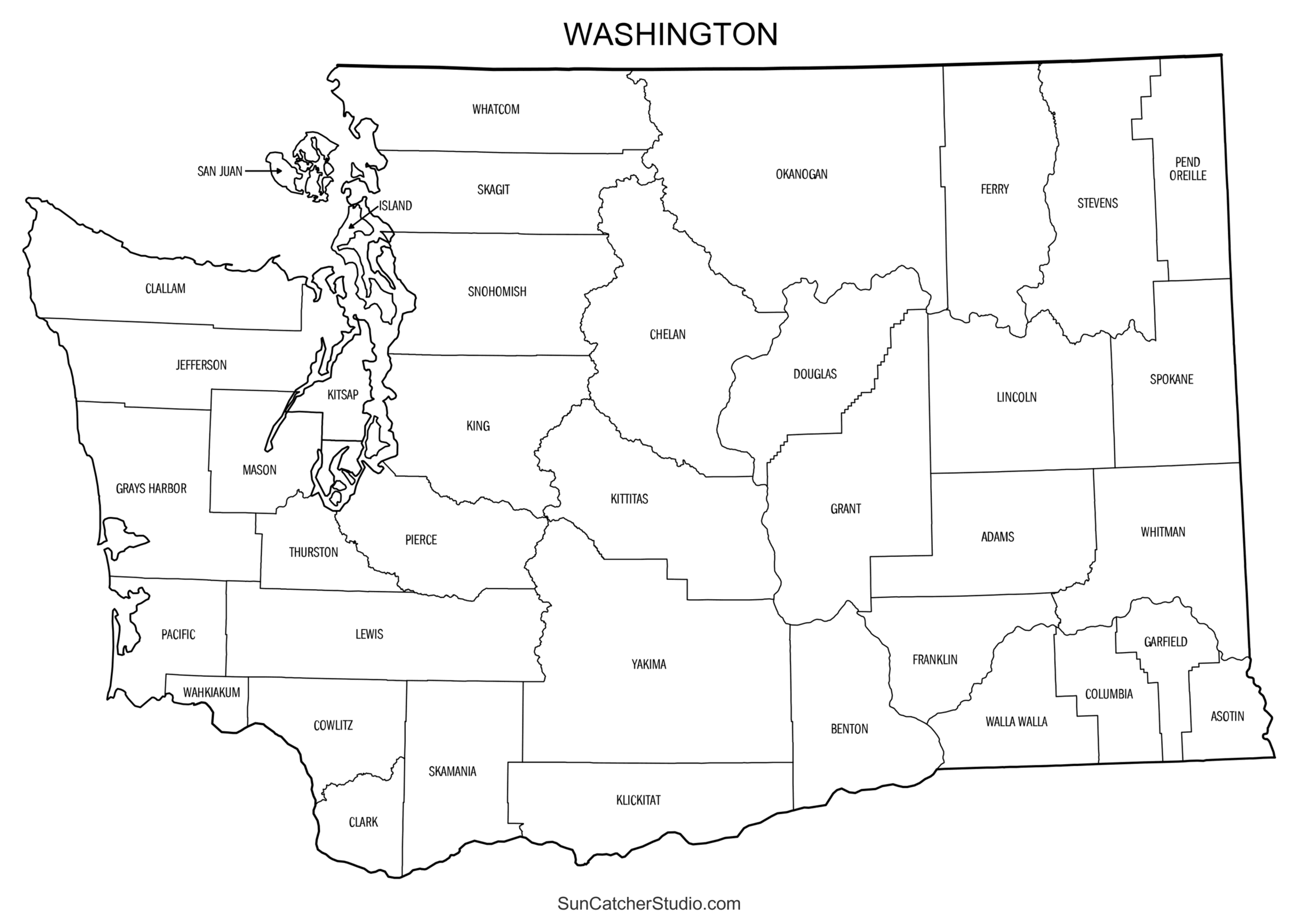 Create A Washington State Map Printable