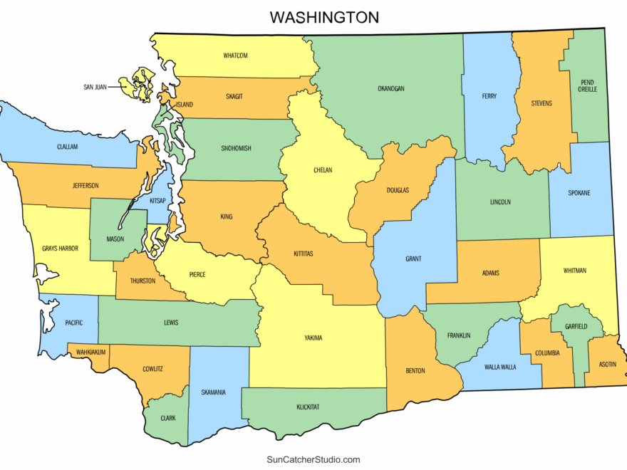 Washington County Map Printable State Map With County Lines Free Printables Monograms Design Tools Patterns DIY Projects