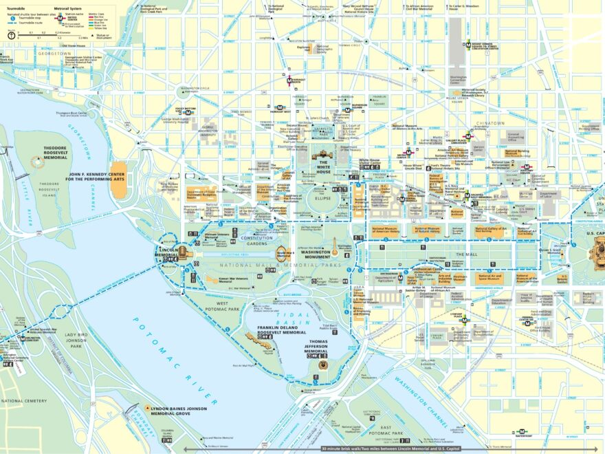 Washington D C Tourist Map Ontheworldmap