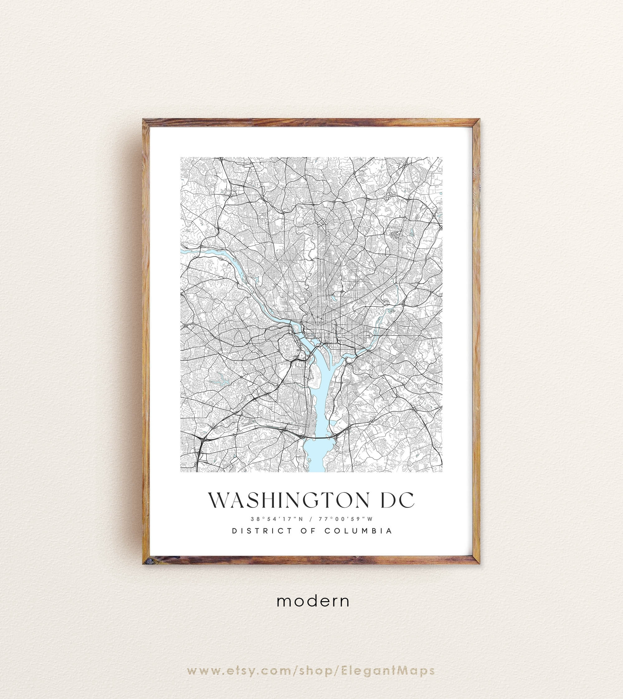 Printable Poster Map Of Washington Dc