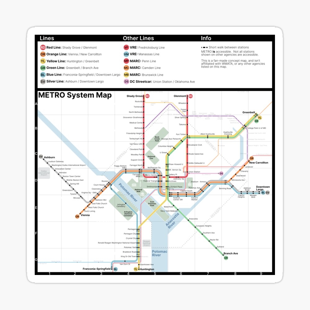 Washington DC Metro Map Light Poster For Sale By Pretzel Express Redbubble Washington DC Metro Map Light Poster For Sale By Pretzel Express Redbubble