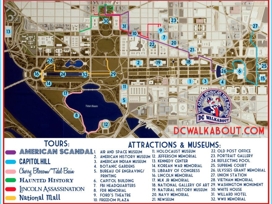 Washington Dc Travel Guide Map Washington Travel Map District Of Columbia USA
