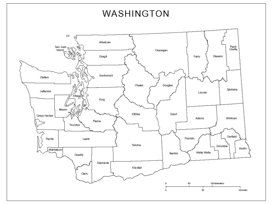 Washington Labeled Map