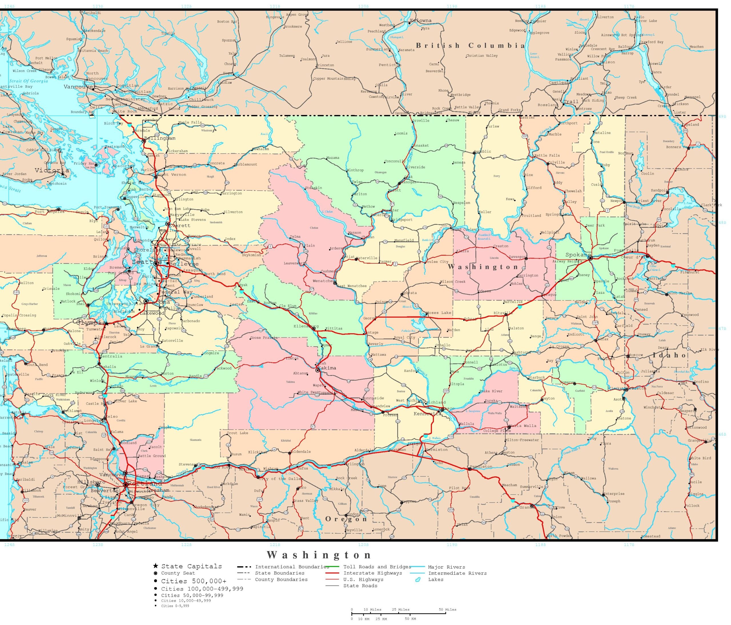 Washington Political Map