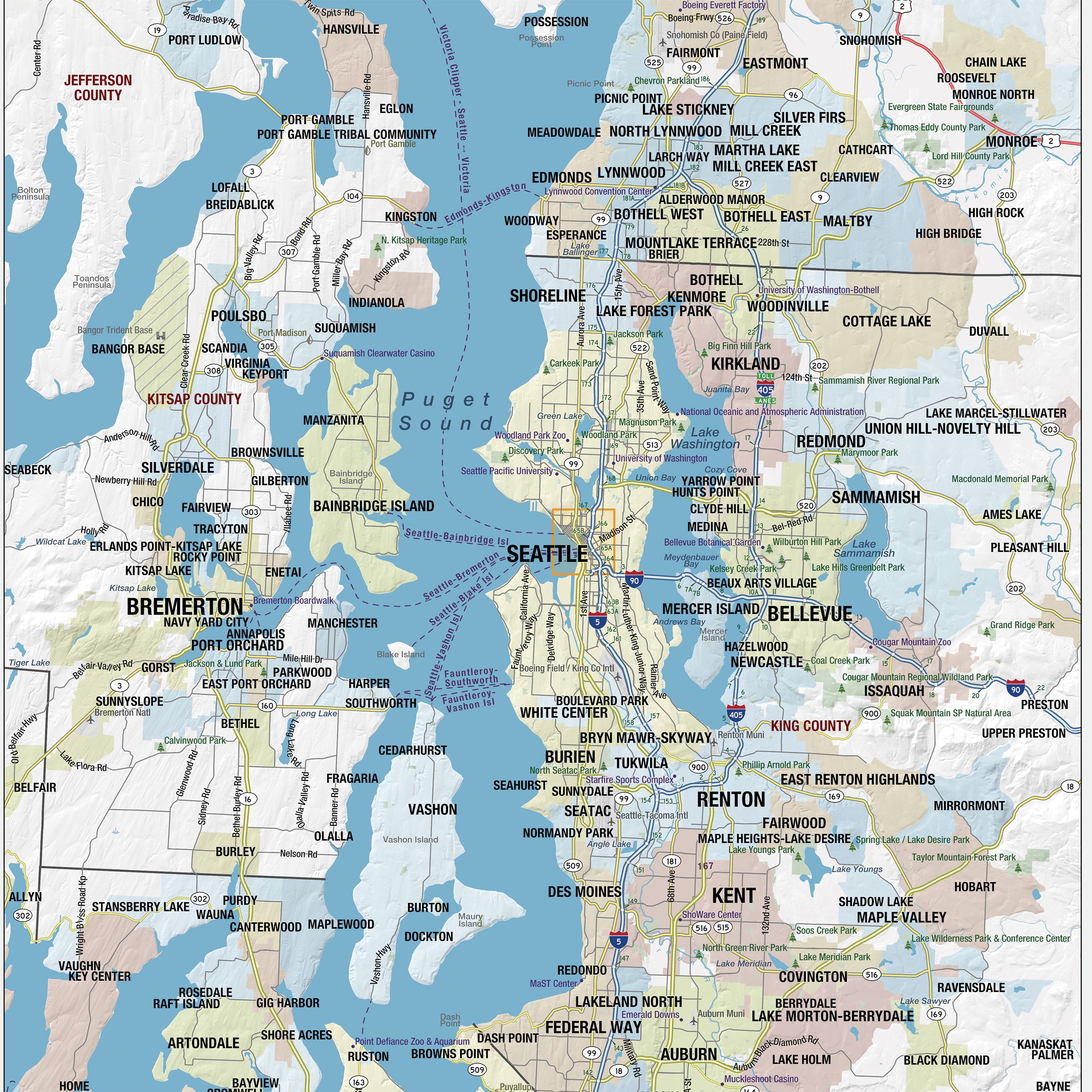 Washington State Wall Map By MapShop The Map Shop Washington State Wall Map By MapShop The Map Shop