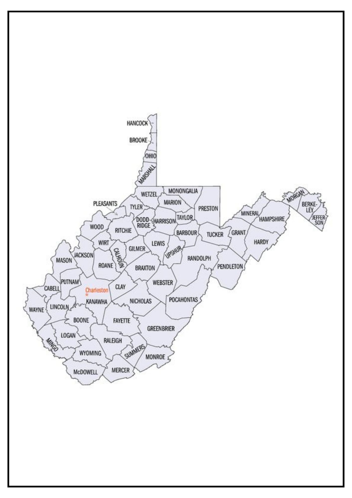 Wv County Map Printable