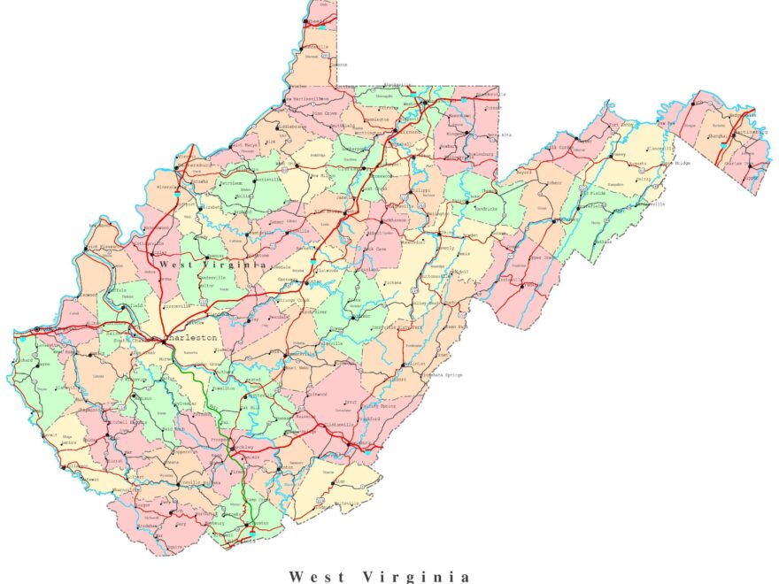 West Virginia Printable Map