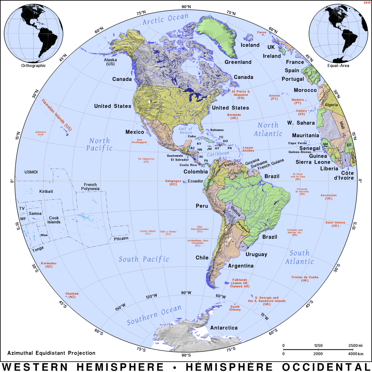 Western Hemisphere Public Domain Maps By PAT The Free Open Source Portable Atlas