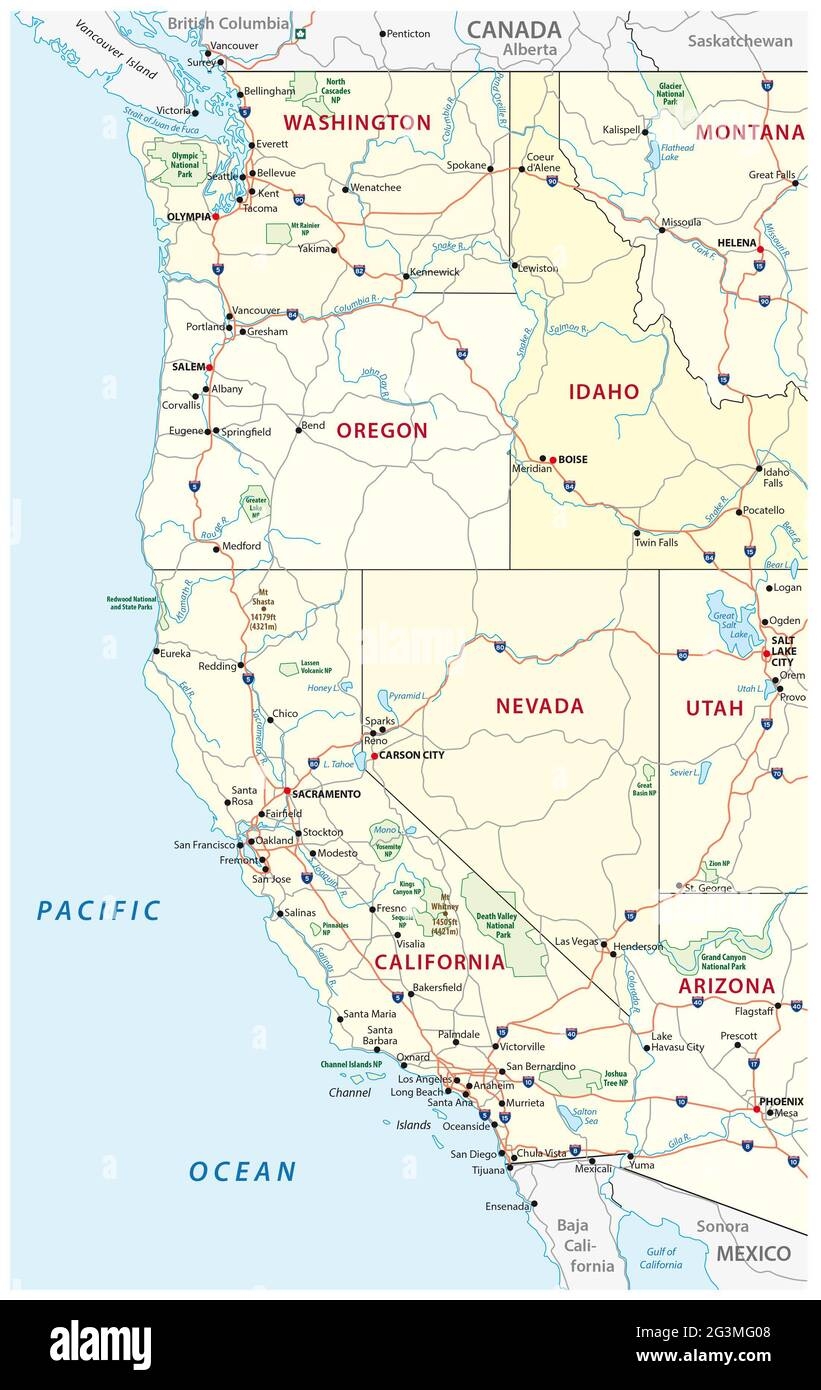 Western States Map Printable