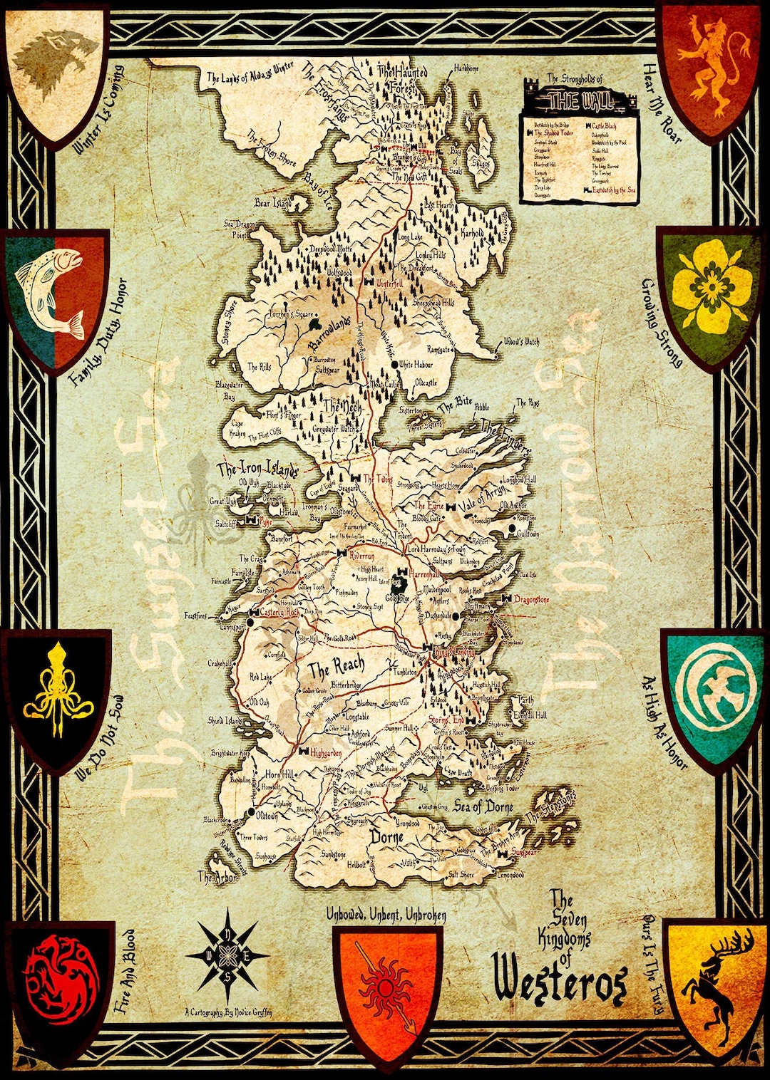Page Size Printable Map Of Westeros