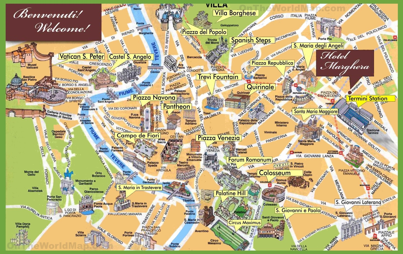 Printable Walking Map Of Rome Italy