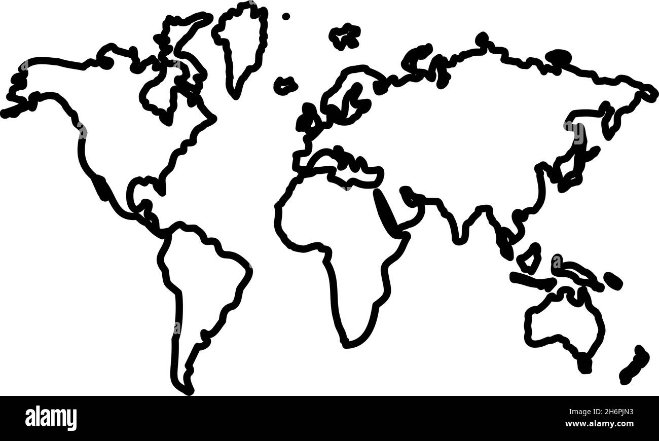 World Map Outline Printable A4